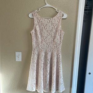 Tan/white lace summer dress